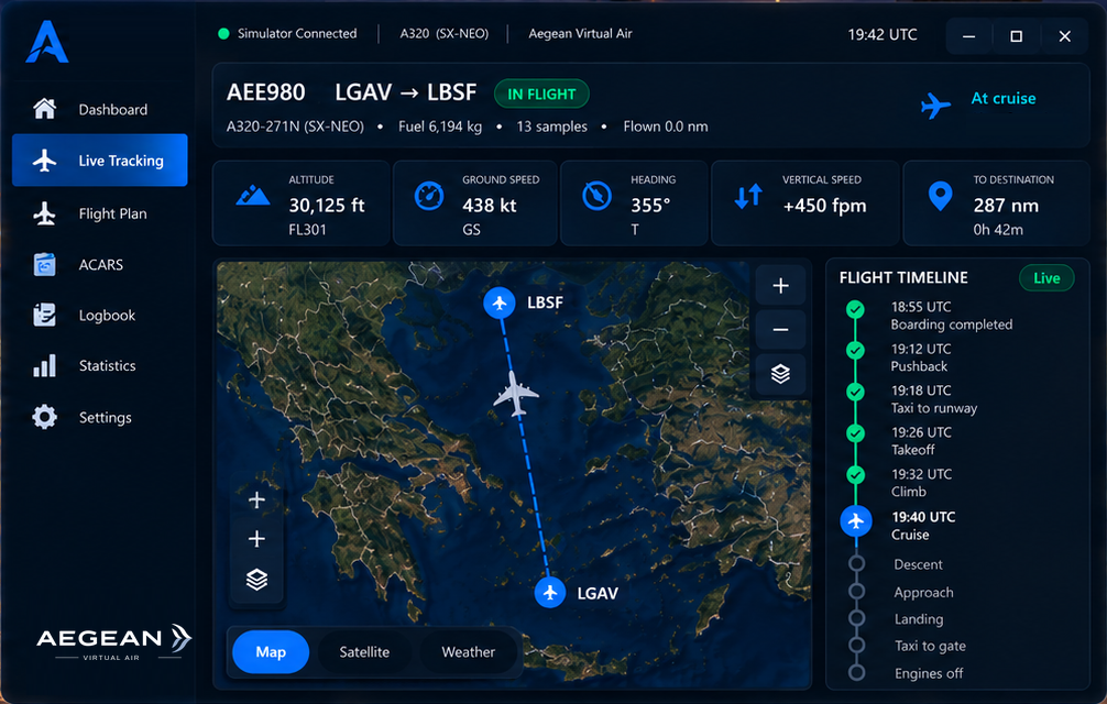 Apollo Flight Operations live tracking interface
